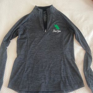 mean green (UNT) quarter zip with thumb holes, size small, barely worn